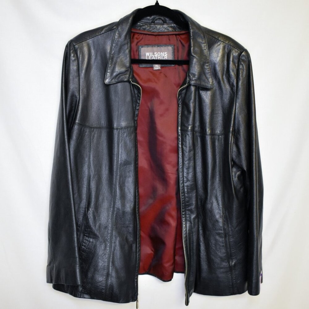Wilson's Leathers black leather 90s jacket